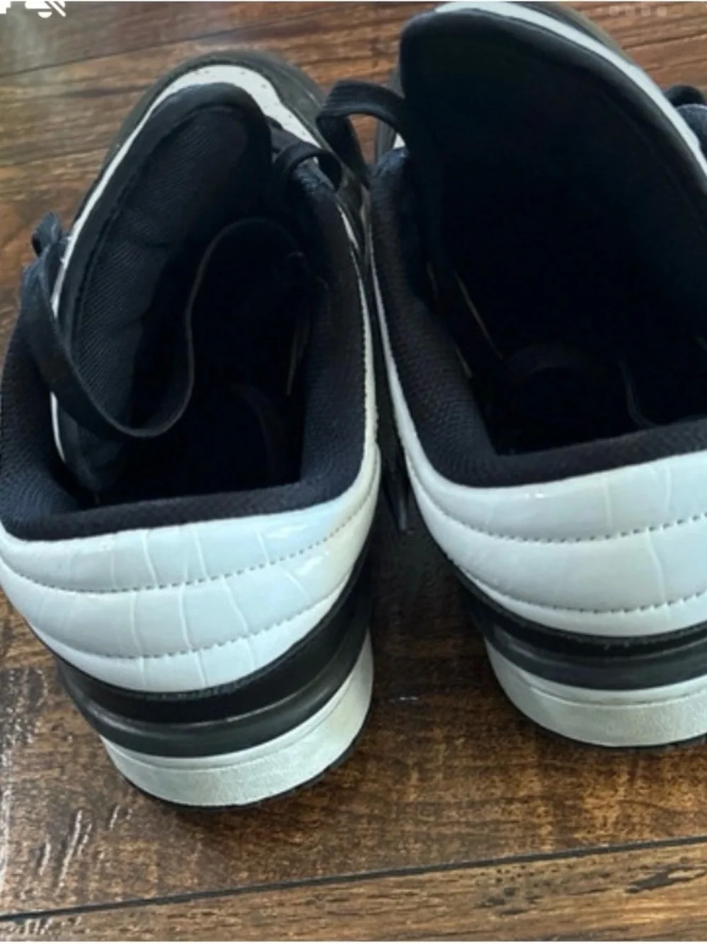 Nike Black and White High-Top Sneakers with Swoosh